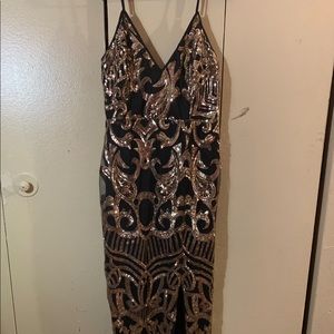 black and gold occasional dress